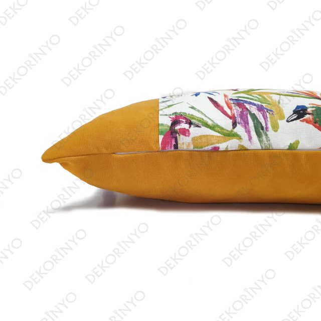 Cennet Kuşları Desenli Dikdörtgen Kırlent