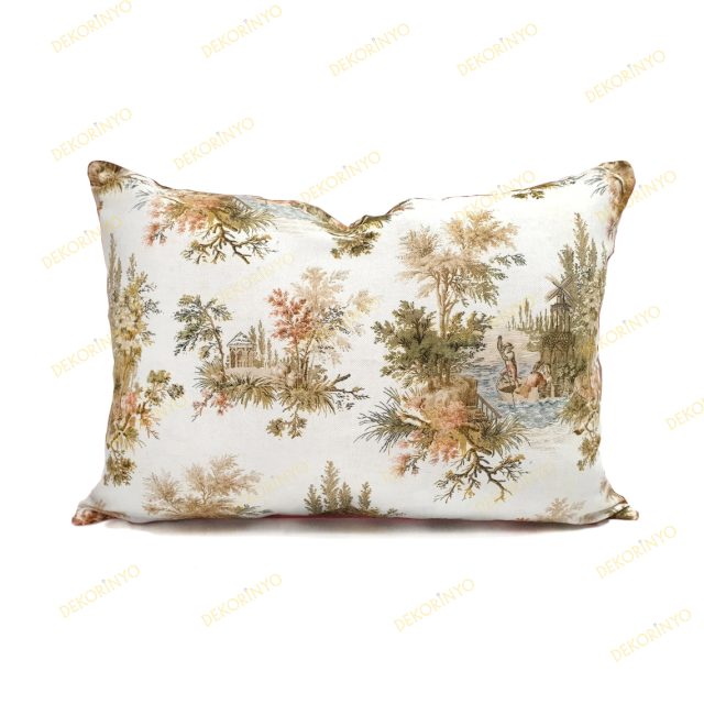 Pastel Romans Toile Kırlent