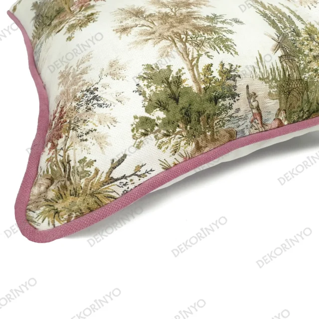 Pastel Romans Toile Kırlent