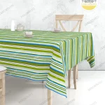 Mavi Yeşil Çizgili Masa Örtüsü