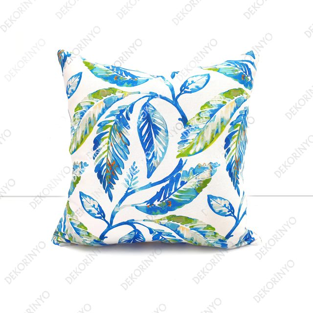 Sulu Boya Japon Palmiyeleri Desenli Kırlent