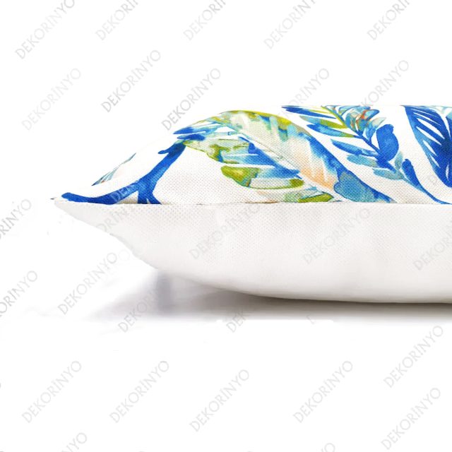 Sulu Boya Japon Palmiyeleri Desenli Kırlent