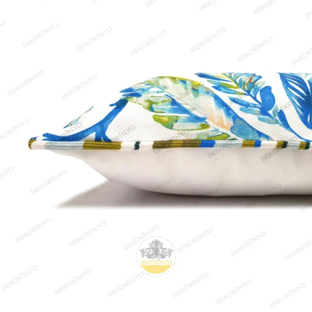 Sulu Boya Japon Palmiyeleri Desenli Kırlent