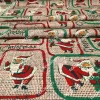Jüt Görünümlü Noel Baba Desenli Kumaş