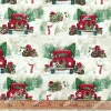 Yılbaşı Arabaları ve Kardan Adam Desenli Kumaş