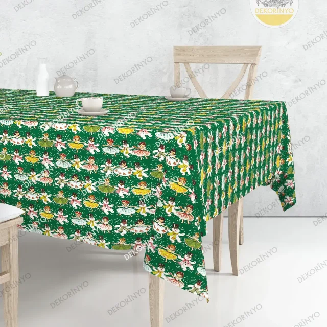 Danslı Yılbaşı Kutlaması Temalı Masa Örtüsü