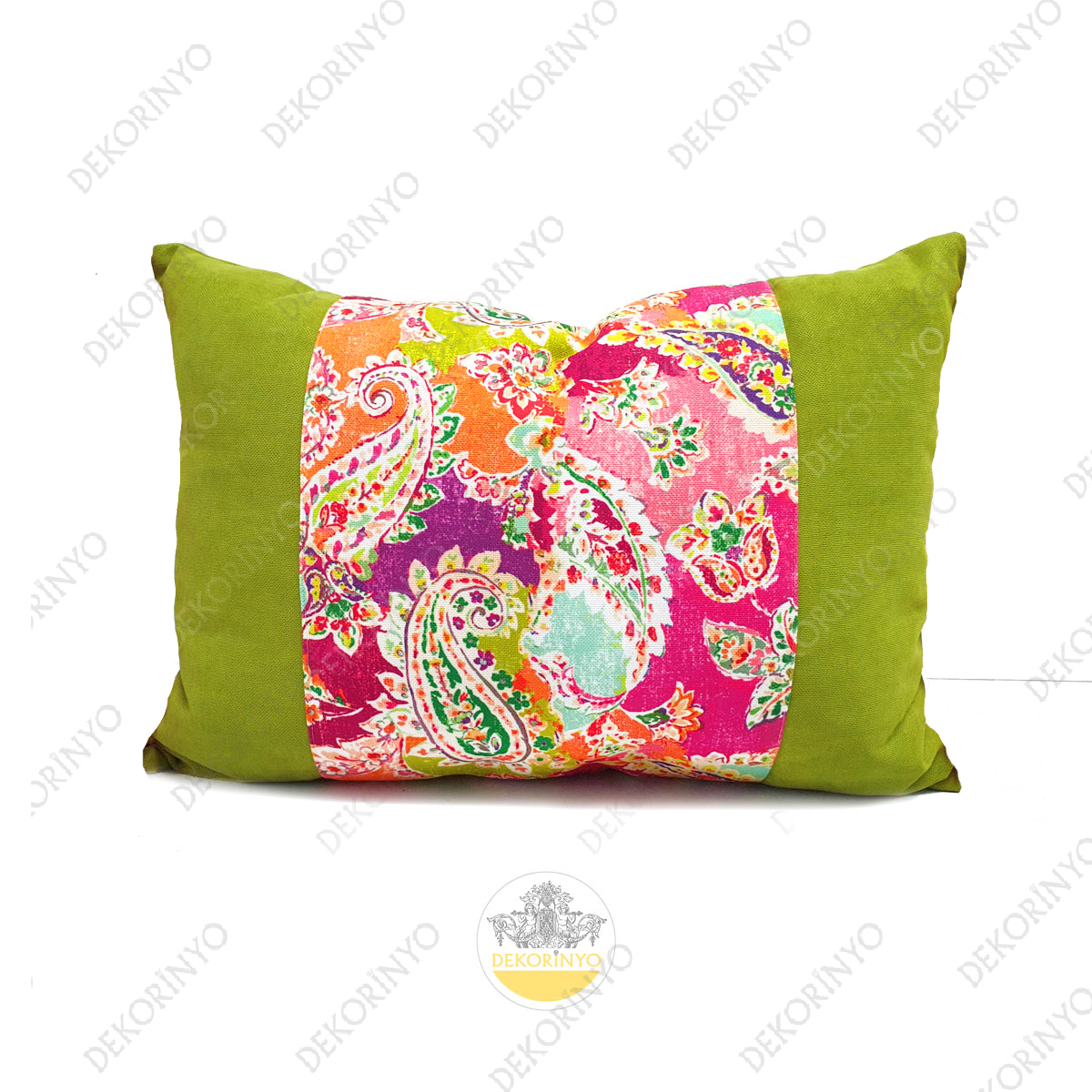 Renkli Şal Desenli Dikdörtgen Kırlent