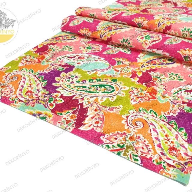 Renkli Şal Desenli Dekoratif Runner