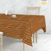 Taba Renk Aztek Motifli Masa Örtüsü