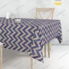 Çuval Zeminli Zigzag Desenli Masa Örtüsü
