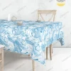 Mavi Mermer Desenli Masa Örtüsü