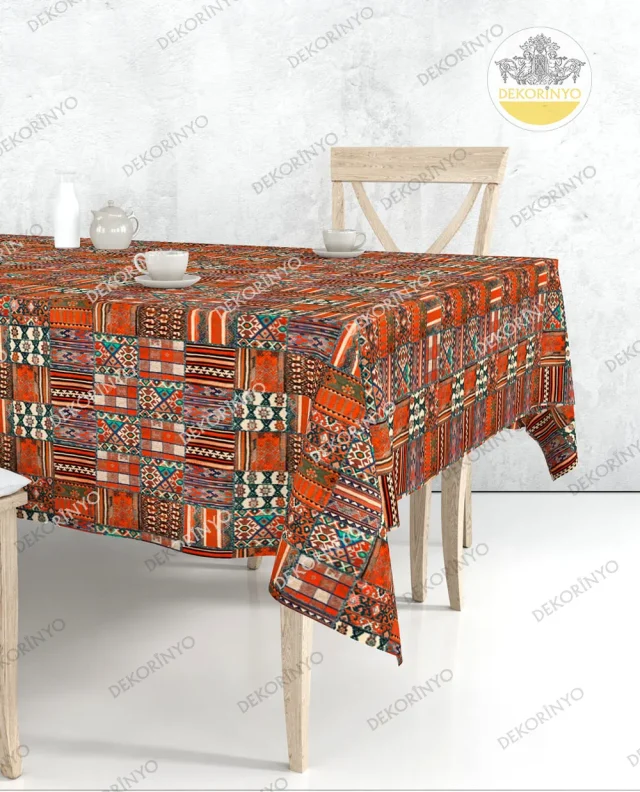 Osmanlı Kilim Motifli Masa Örtüsü