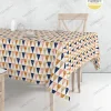 Pastel Soft Renk Üçgenler Masa Örtüsü