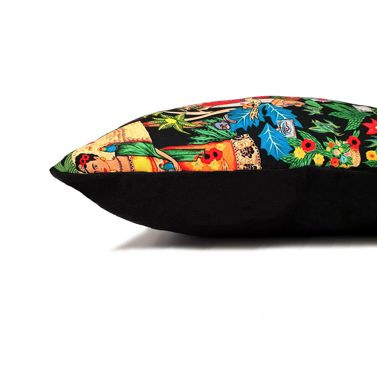 Siyah Frida Bahçesi Temalı Kırlent