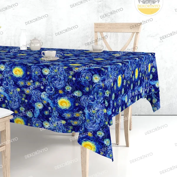 Van Gogh Yıldızlı Gece Masa Örtüsü