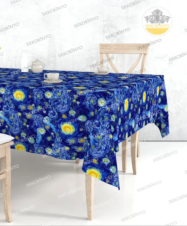 Van Gogh Yıldızlı Gece Masa Örtüsü