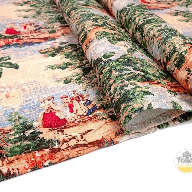 Antik Fransız Tuval Temalı Fırfırlı Runner