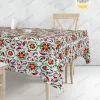 Özbek Çiçek Motifli Masa Örtüsü