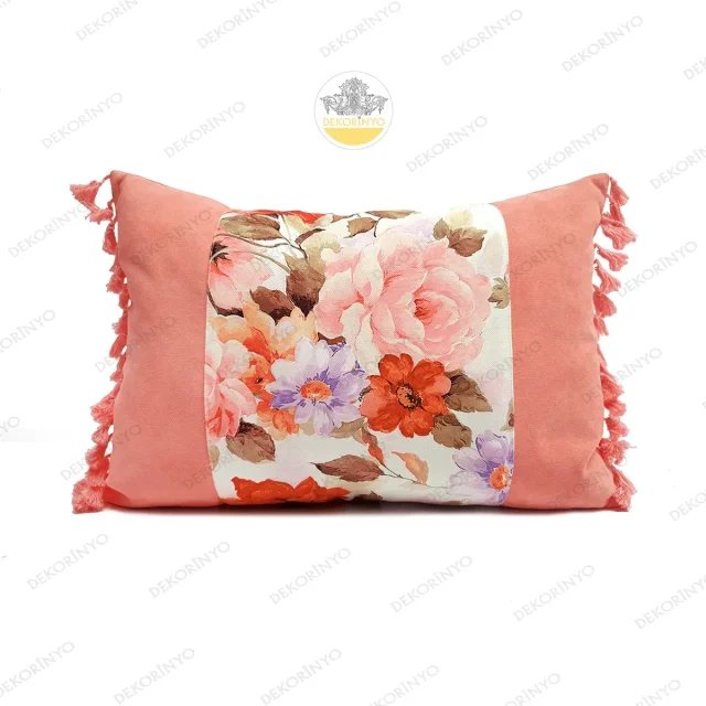 Natürel Soft Çiçekler Desenli Kırlent