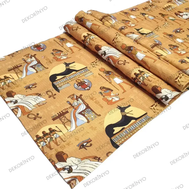 Mısır Firavunları Temalı Dekoratif Runner