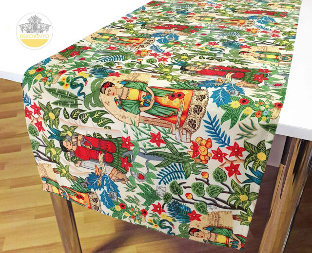 Frida Kahlo Bahçesi Desenli Runner
