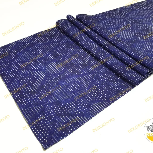 Lacivert Tribal Aztek Temalı Runner