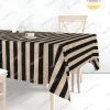 Çuval Görünümlü Siyah Çizgili Masa Örtüsü