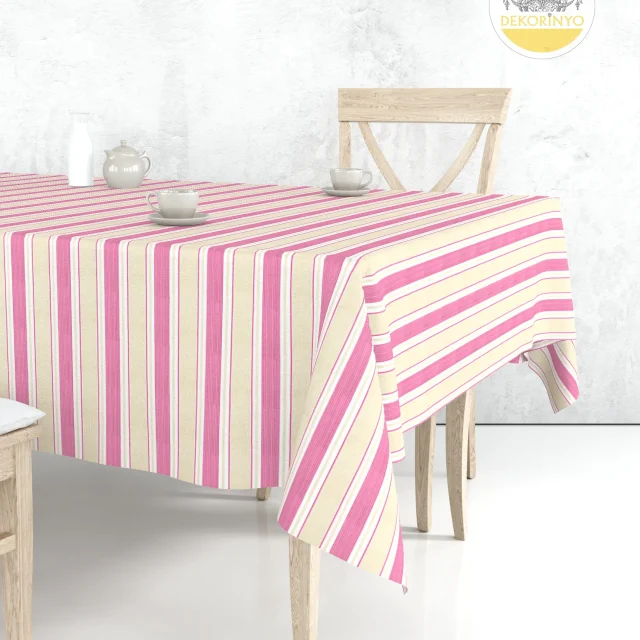 Retro Stili Çizgili Masa Örtüsü