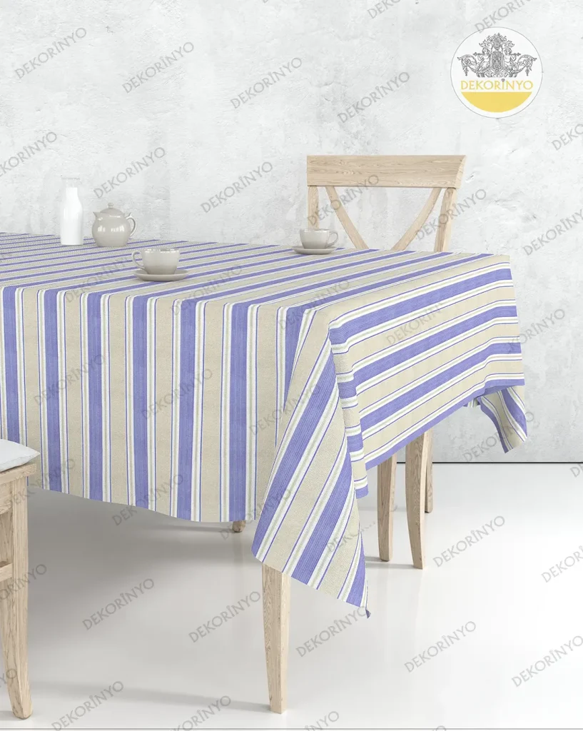Retro Stili Çizgili Masa Örtüsü
