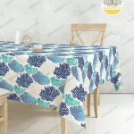 Mavi Mint Mercan Temalı Masa Örtüsü
