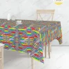 Piksel Pastel Boya Dama Desenli Masa Örtüsü