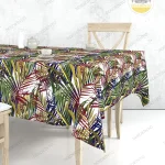Renkli Palmiye Yaprakları Desenli Masa Örtüsü