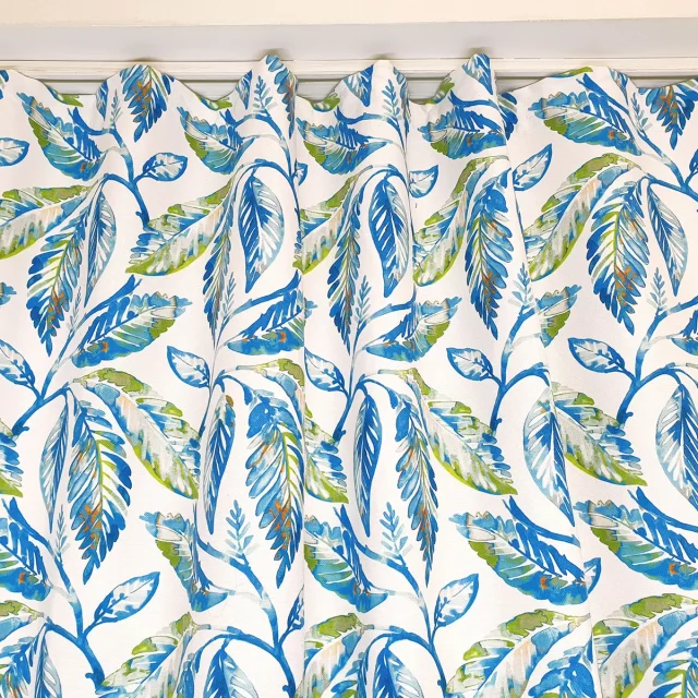 Sulu Boya Japon Palmiyeleri Desenli Perde