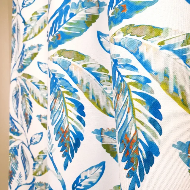 Sulu Boya Japon Palmiyeleri Desenli Perde