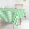 Yeşil Beyaz Pötikare Desenli Masa Örtüsü