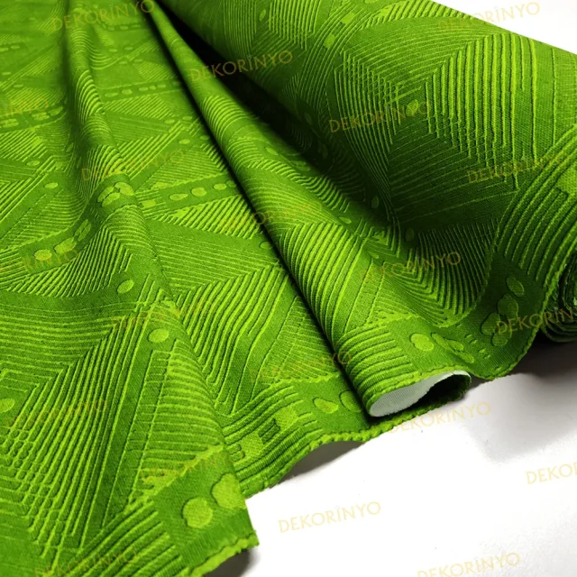 Yeşil Yerli Amerikan Tribal Motifli Kumaş