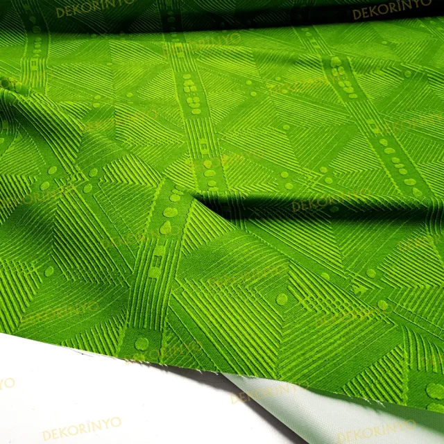 Yeşil Yerli Amerikan Tribal Motifli Kumaş