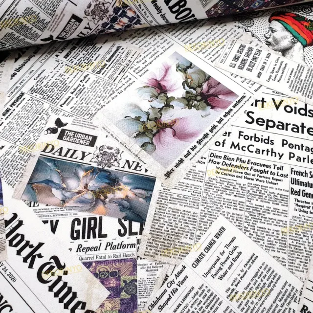 Gazete Sayfaları Desenli Kumaş