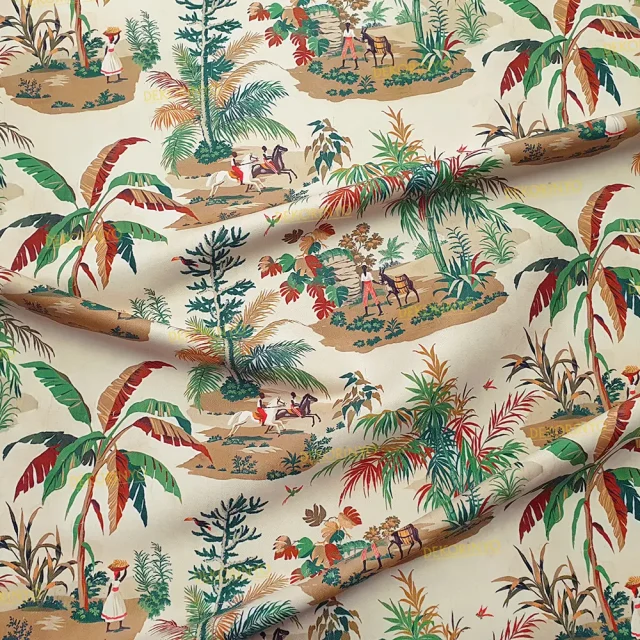 Tropikal Karayip Adası Temalı Kumaş