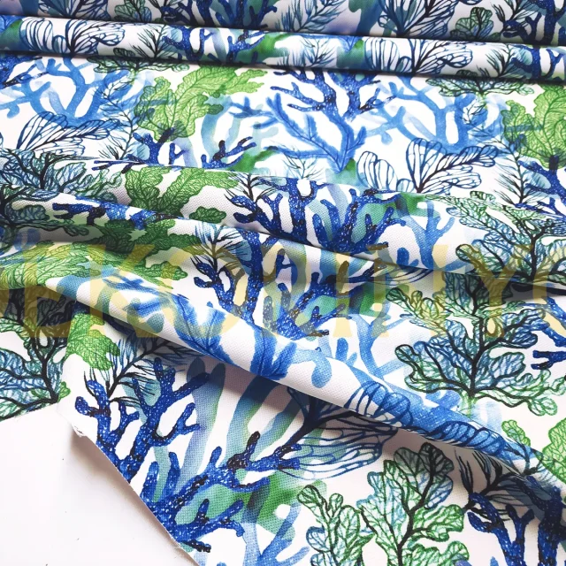 Yosun ve Mercanlar Desenli Kumaş