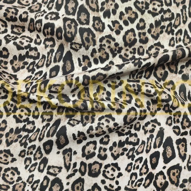 Krem Zemin Leopar Desenli Kumaş