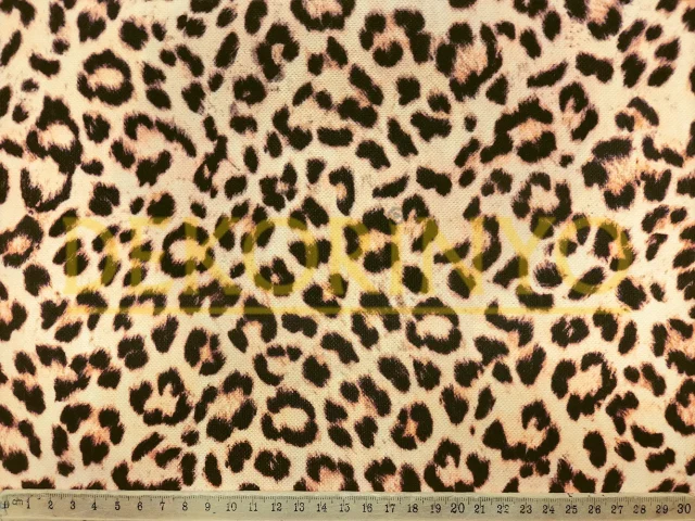 Açık Bej Leopar Desenli Kumaş