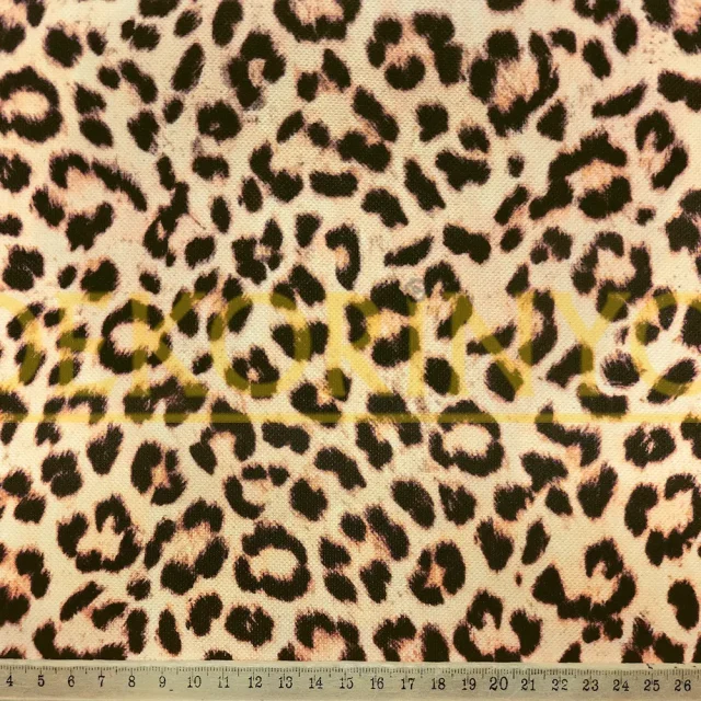 Açık Bej Leopar Desenli Kumaş