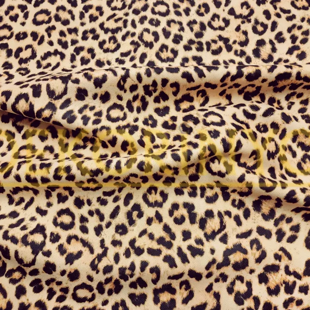 Açık Bej Leopar Desenli Kumaş