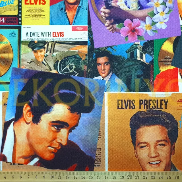 Elvis Presley Albüm Kapakları Desenli Kumaş