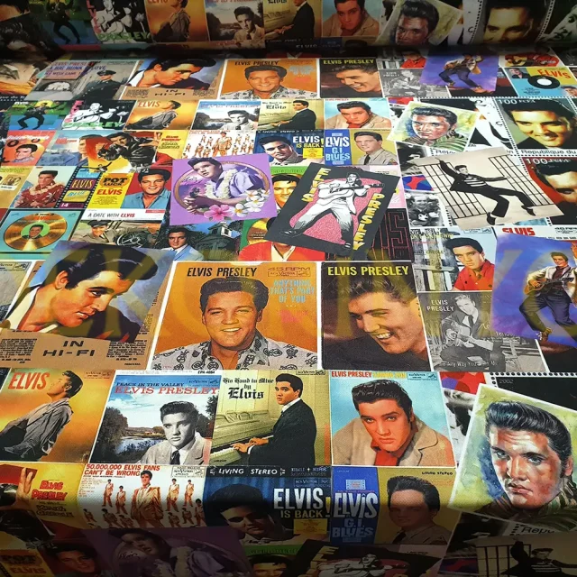 Elvis Presley Albüm Kapakları Desenli Kumaş