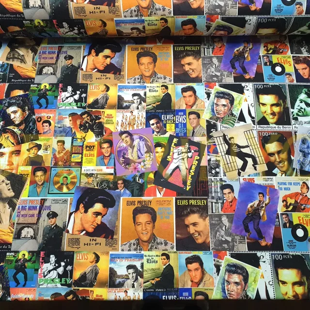 Elvis Presley Albüm Kapakları Desenli Kumaş
