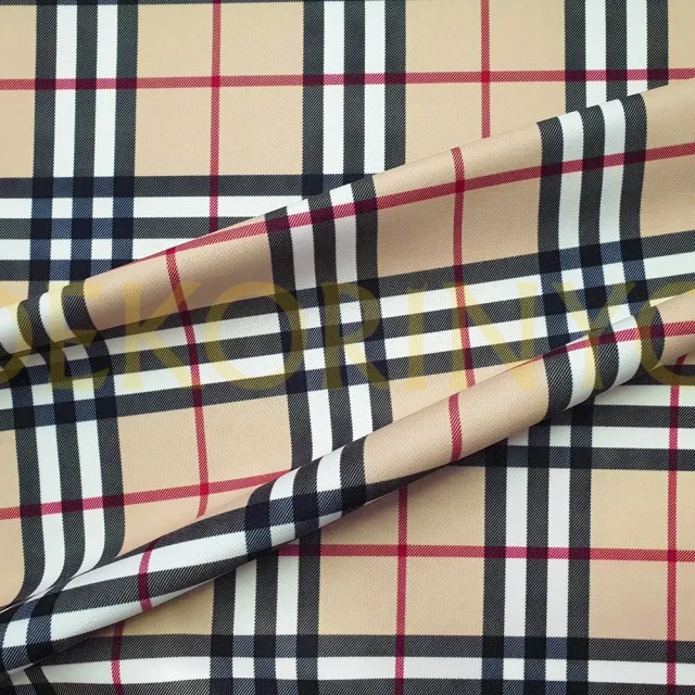 Açık Bej Ekose Desenli Kumaş