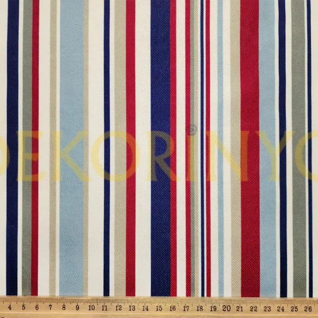 Bordo Lacivert Çizgili Kumaş